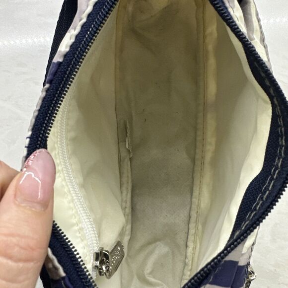 Vintage LeSportsac Blue/Gray White Crossbody Handbag Lightweight Nylon 90s - Picture 8 of 16